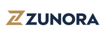 ZUNORA navy and gold logo